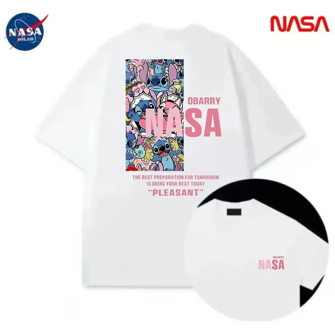 【NASA联名】纯棉夏季圆领短袖T恤休闲百搭男女同款休闲45