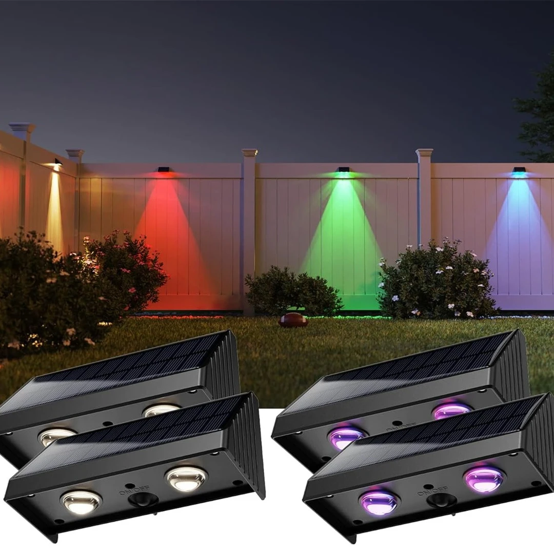 准新品  LED太阳能户外灯50流明彩光5色景观灯庭院栏杆围墙灯