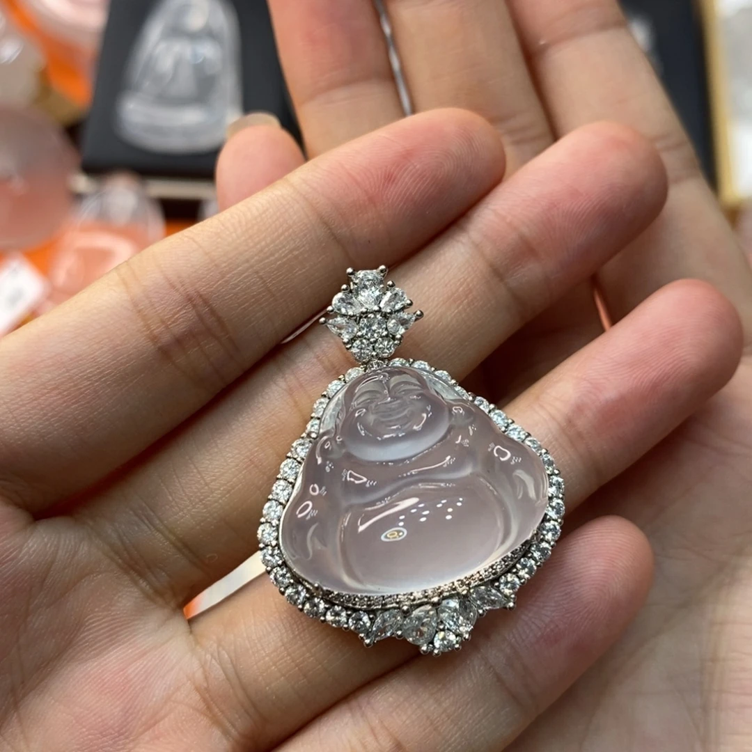 石英质玉佛公银S925镶嵌