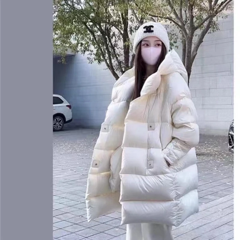 【妮姐】中长款外套女冬2024韩版新国标90白鸭羽绒服外套68F21