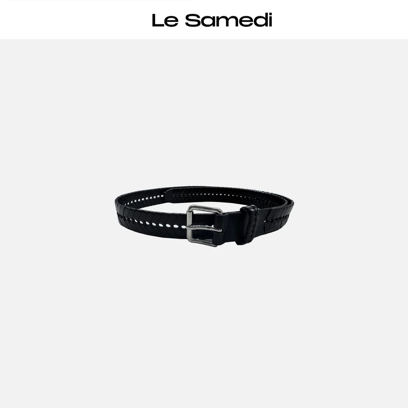 Le Samedi【浮雕鱼骨】复古编织罗马度假风 镂空穿孔时装腰带