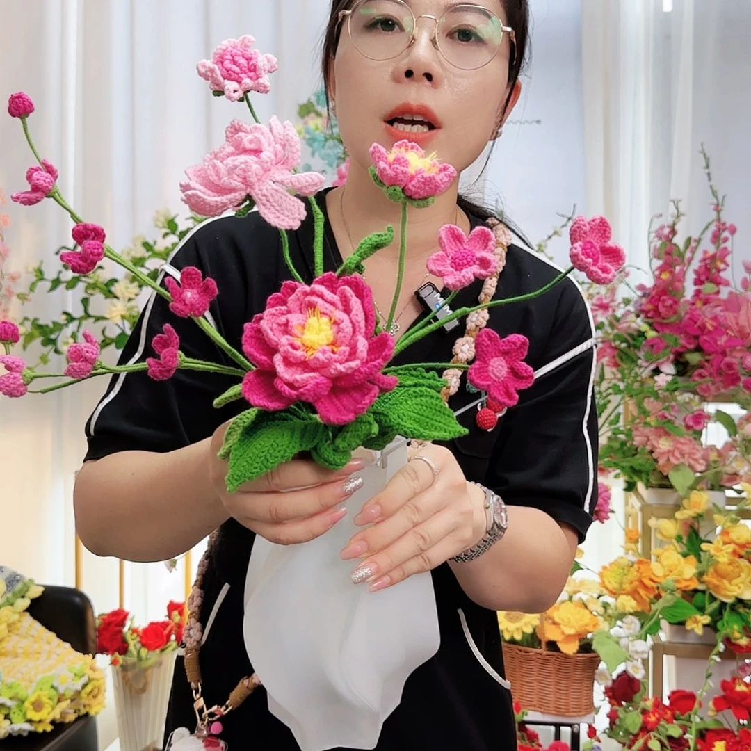 莱赛尔纤维棉手工钩织花束
