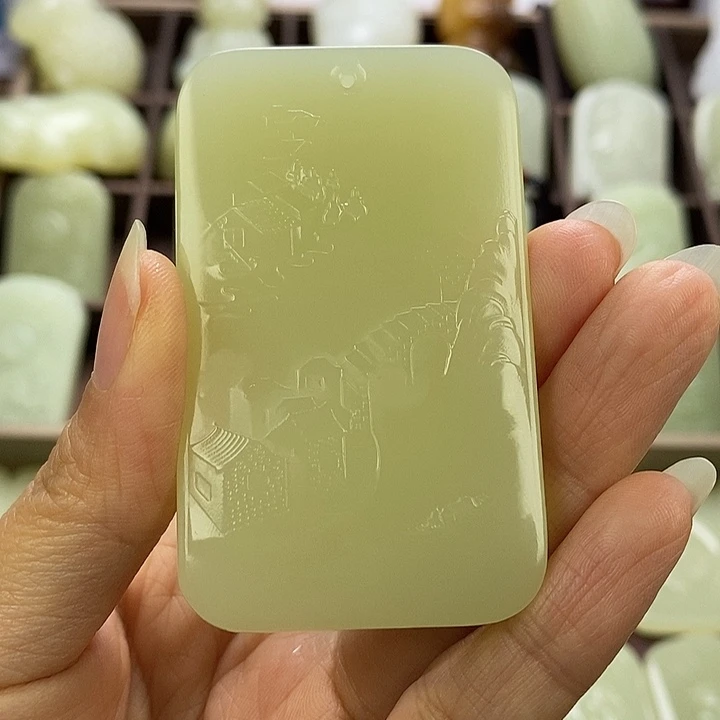 昆仑石双面山水牌