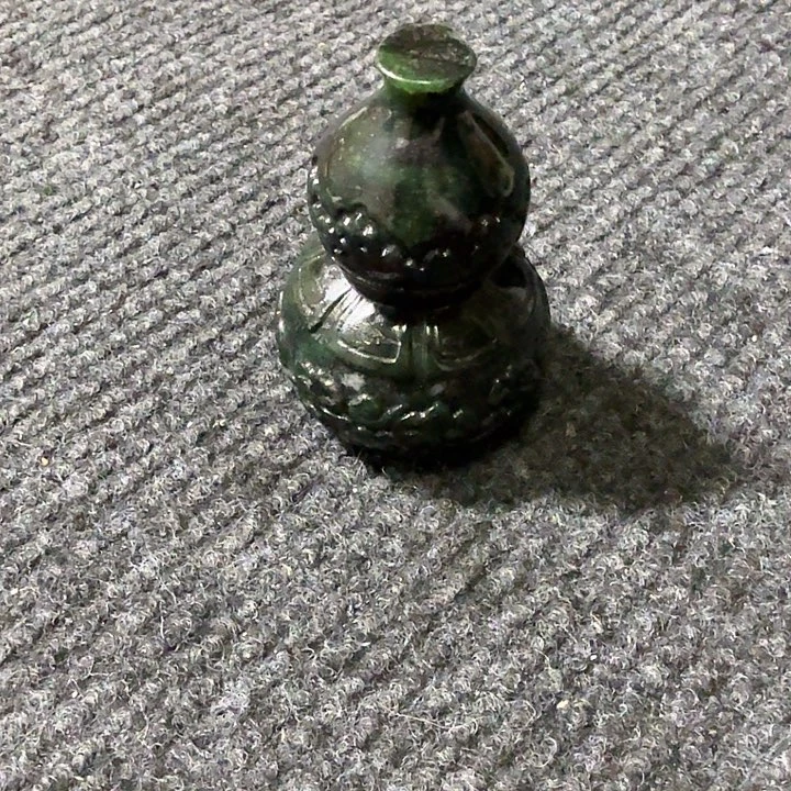 蛇纹石玉葫芦银S925镶嵌