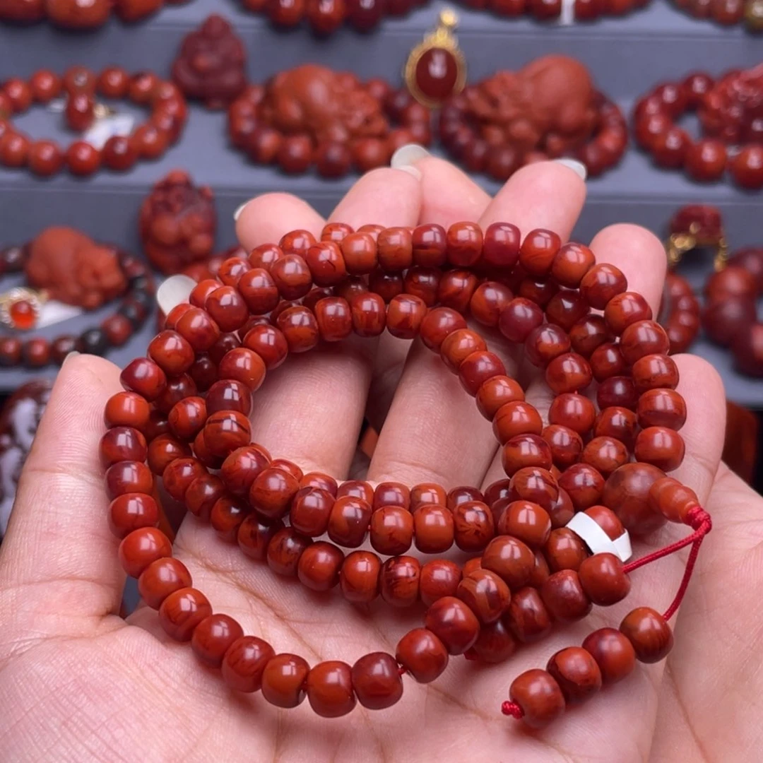 南红玛瑙未镶嵌珠宝奇石多圈7mm