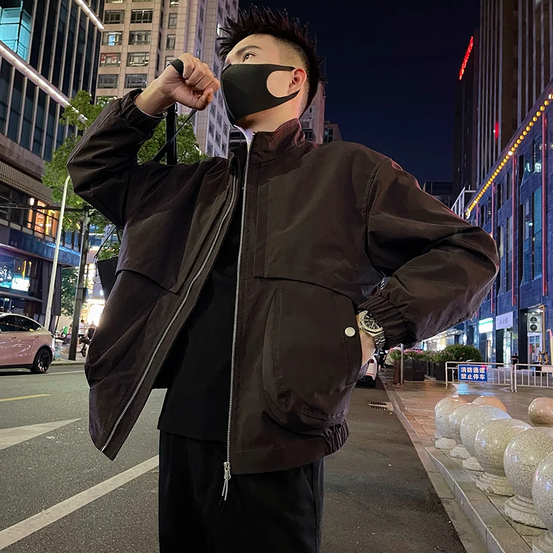 立领工装外套男款春秋季2025新款爆款高级感潮牌男装秋款夹克外套