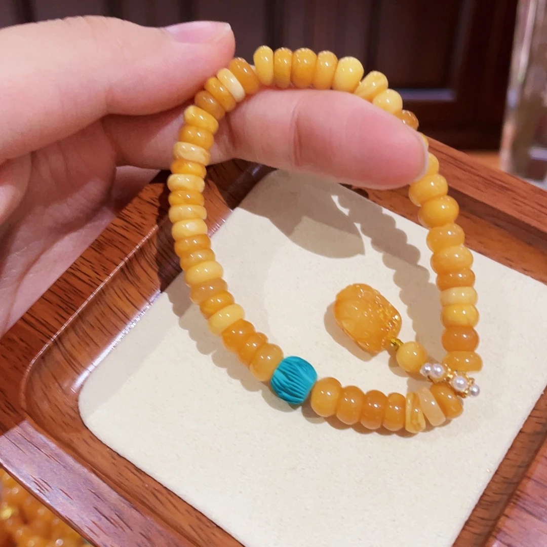 未镶嵌蜜蜡手链手串