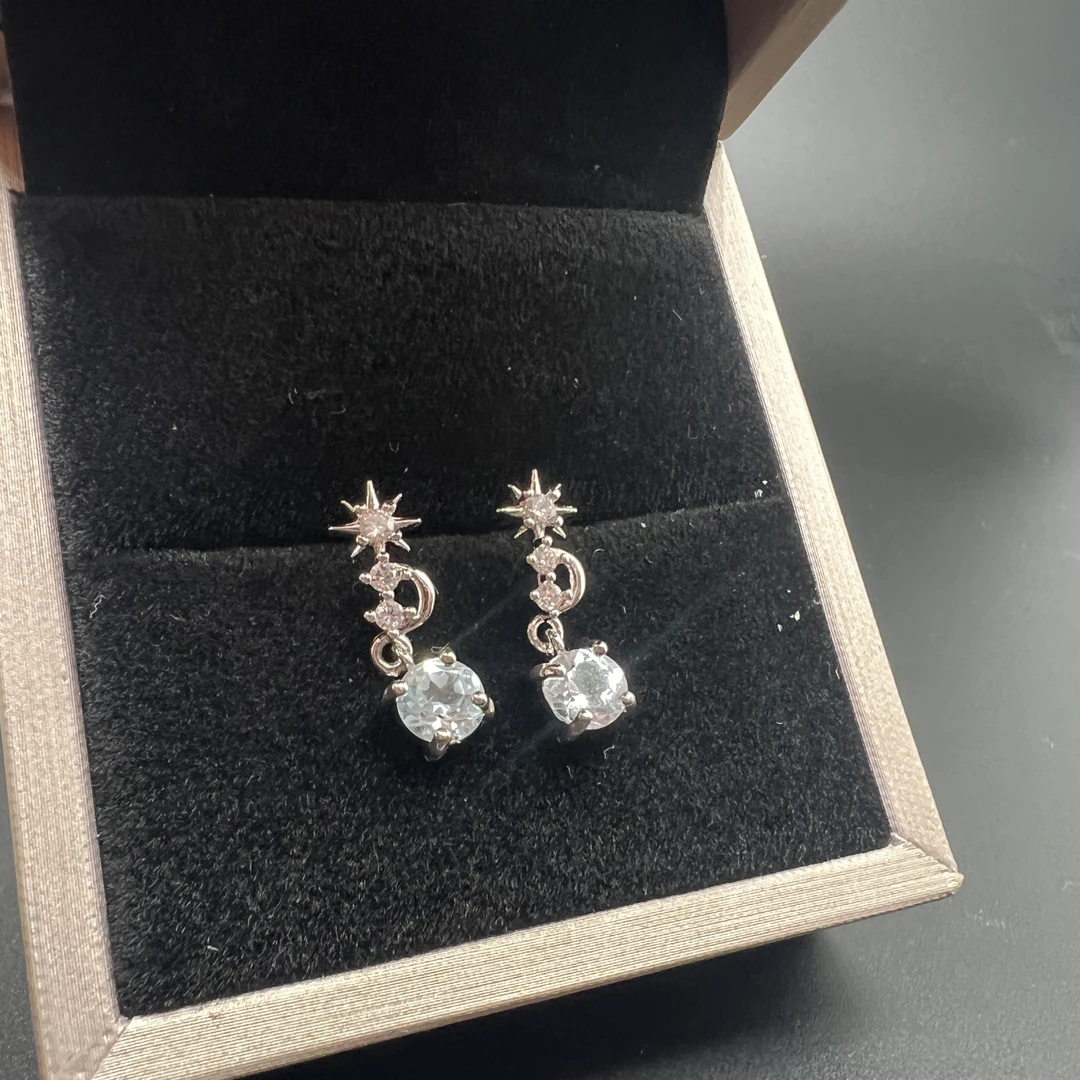 不锈钢耳饰 星际耳饰星星的孩子们 梦幻纯净勇气淡蓝色