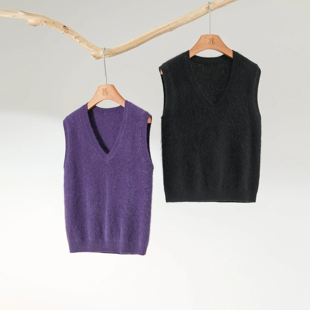 西子/【牦光紫绒】牦牛绒舒适百搭针织马甲/MSBH1889