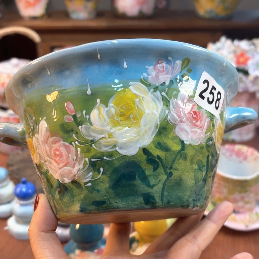 瓷片景德镇手绘高温釉下彩陶瓷茶具
