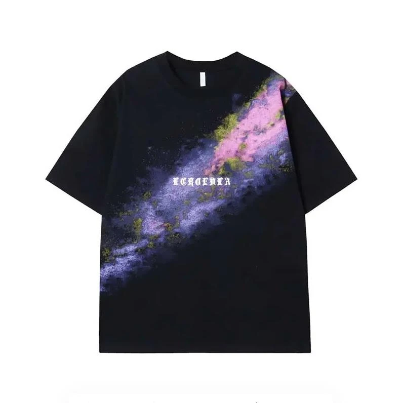 2025夏季新款重磅美式潮流设计圆领宽松百搭休闲男女同款短袖T恤