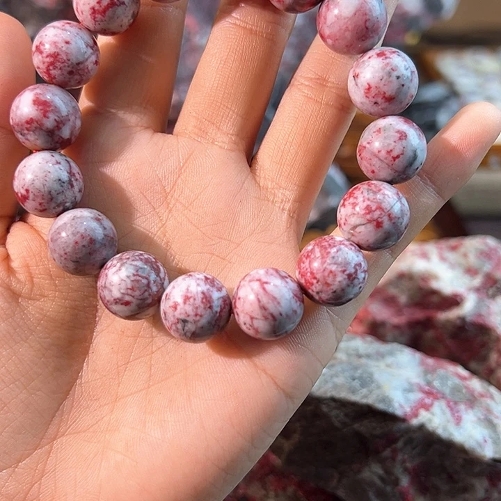 天然辰砂天然朱砂原石手串