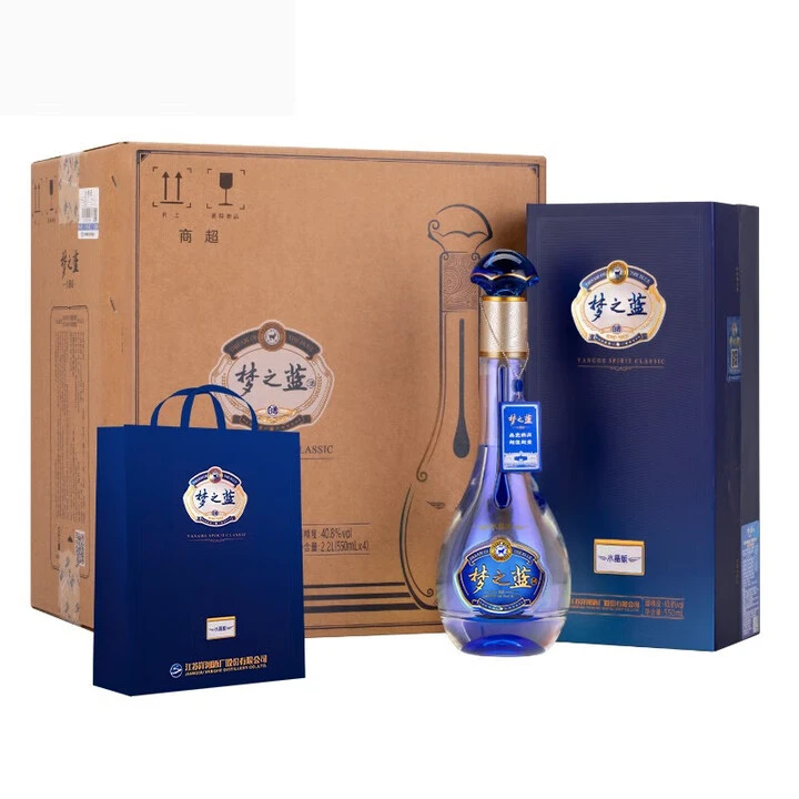 洋河【中秋专属】梦之蓝40.8度水晶版550ml*4瓶整箱绵柔白酒40.8度