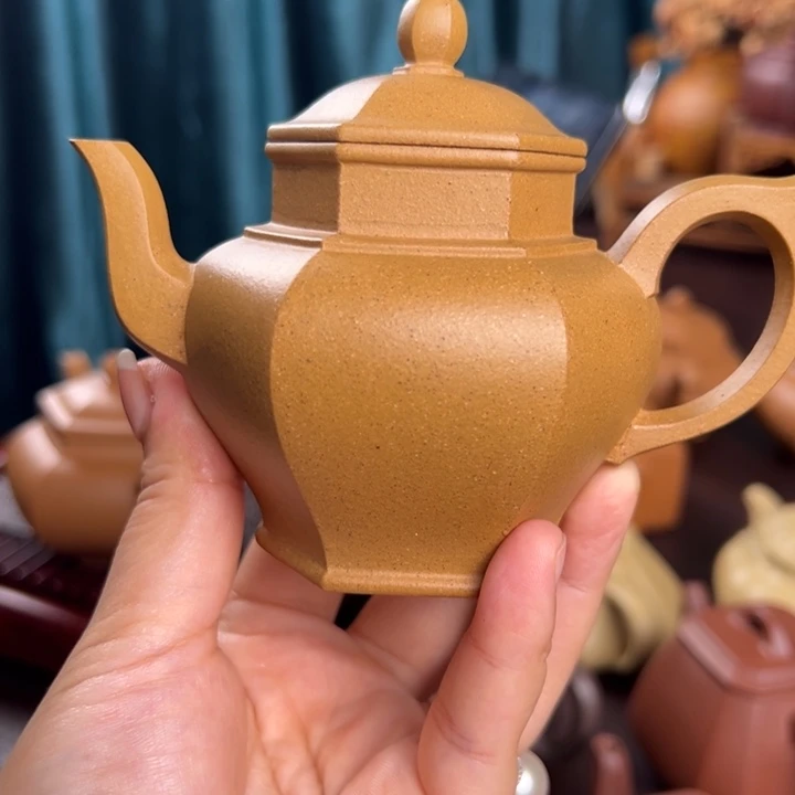 兰***刚茶壶紫砂段泥宫灯刻绘订刻微瑕