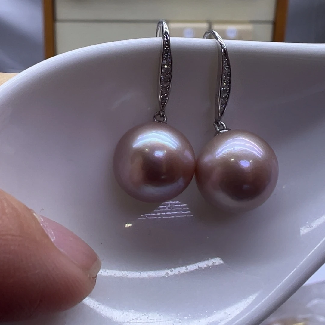 银S925镶嵌淡水珍珠耳饰