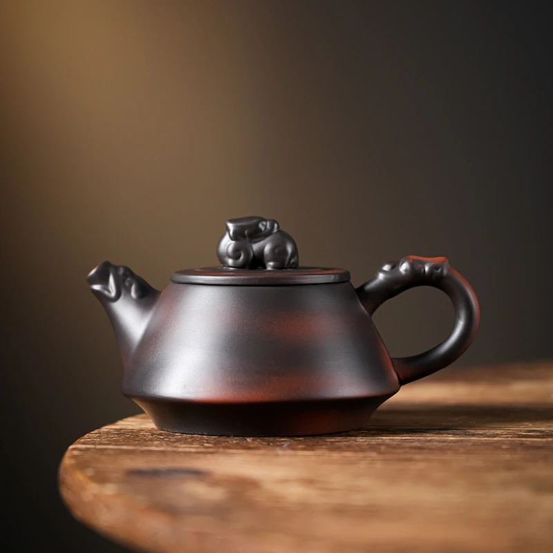 直播新款茶具紫陶石瓢壶壶紫陶壶大容量泡茶壶陶瓷礼盒可以是否