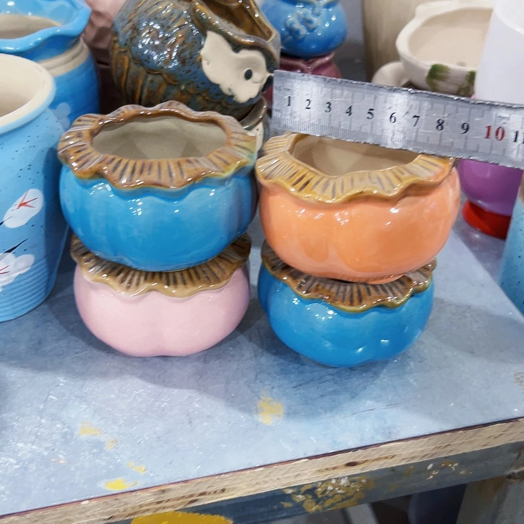 有孔，外贸尾单陶瓷花盆凑单10米包邮