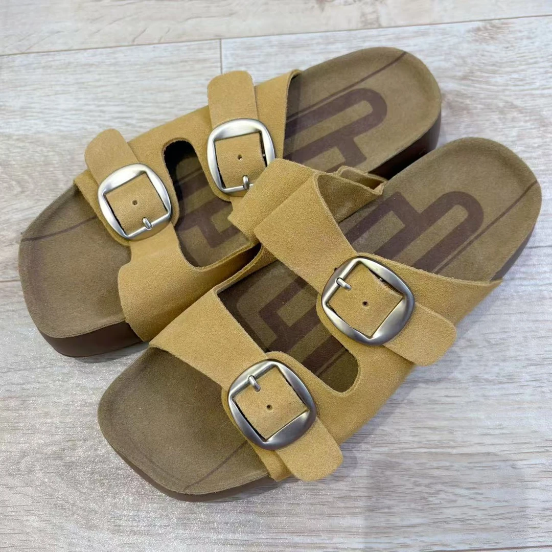 【厚乳吐司】25新款厚底超软牛皮厚乳吐司 外穿凉拖鞋