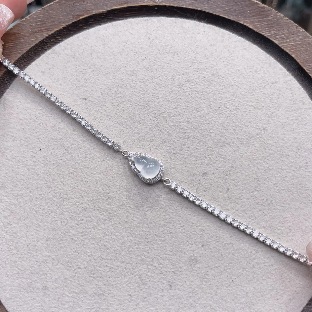 翡翠银S925镶嵌手链