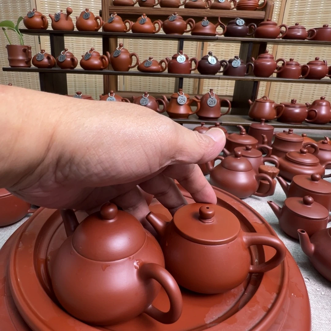 默***默茶壶紫砂潮州手拉朱泥壶，微瑕不退换