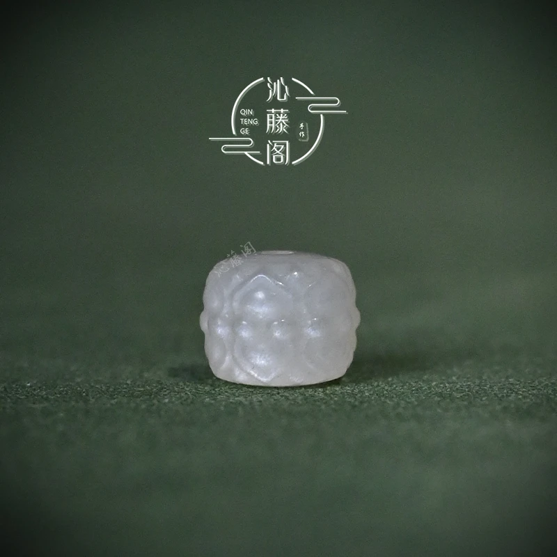 8MM白月光石并蒂莲桶珠文玩星月椰蒂手串DIY配饰手链顶珠散珠单珠