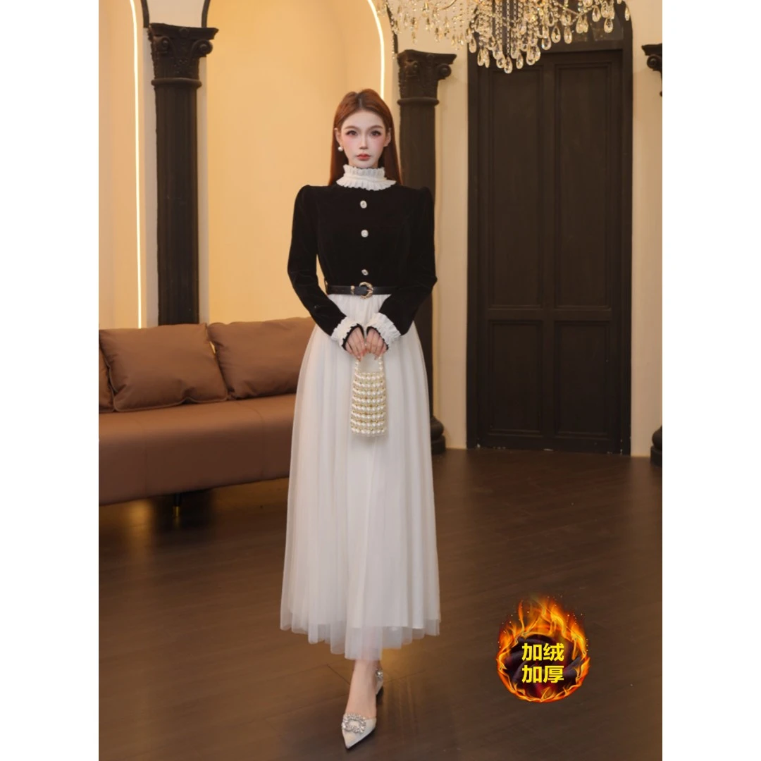 2店-199【温迪定制】法式休闲韩式时尚套装修身宴会长裙套装YQ0008