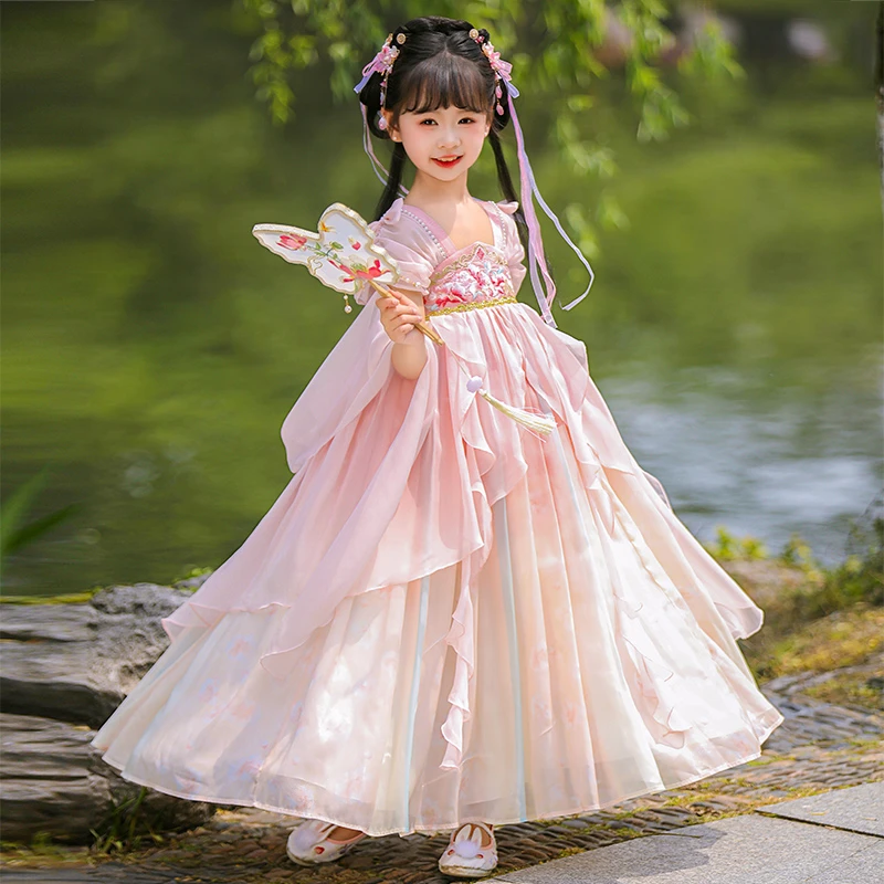 SL3158女童汉服夏季中国风2025新款儿童公主连衣裙女孩超仙古装裙