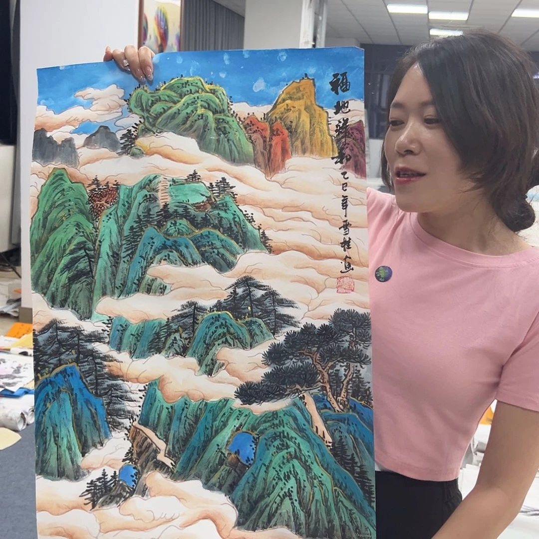 国画国画国画作品纯手工绘制