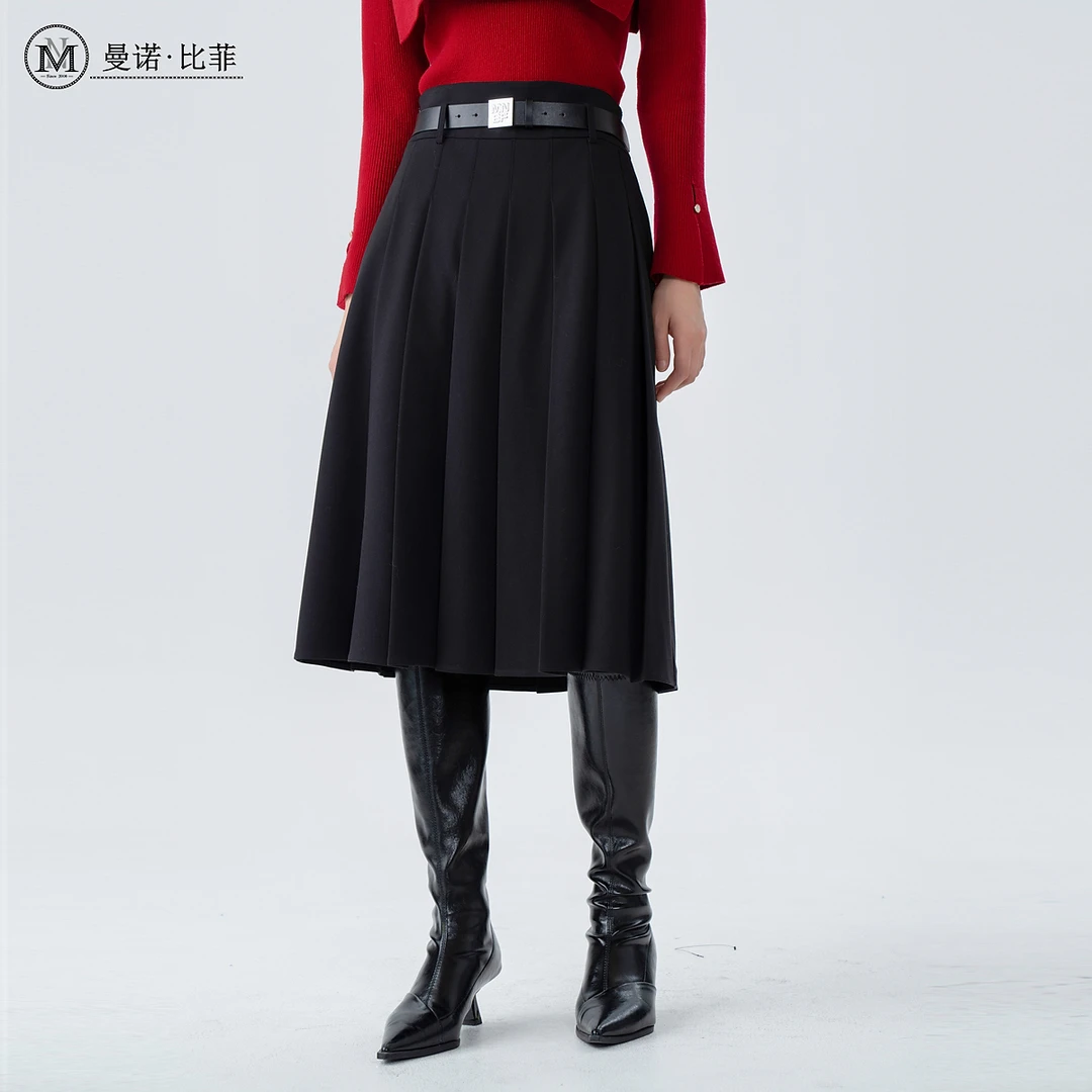 【小朱专享】冬季赫本风a字高腰伞裙半身裙MFEQ141020