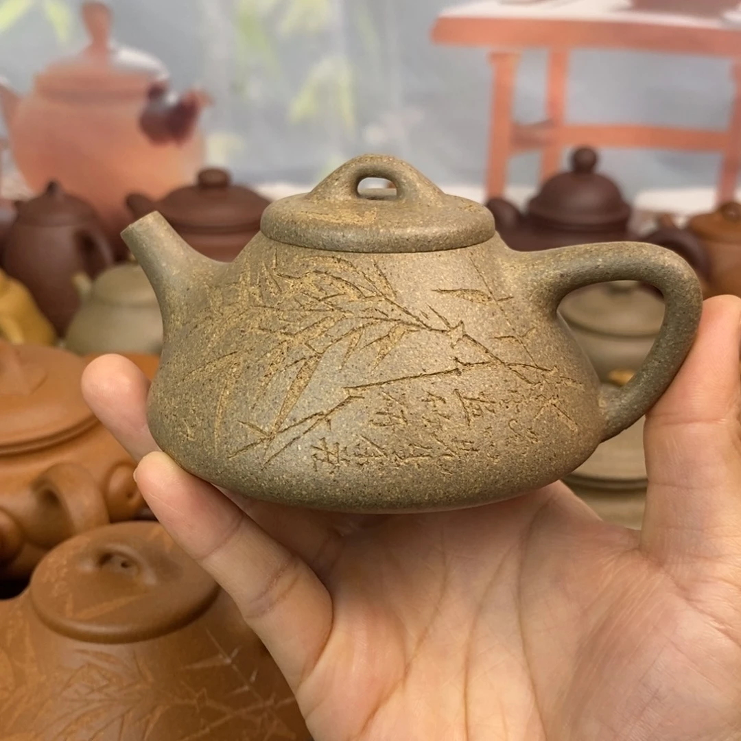 茶壶紫砂150cccc青降坡子冶石瓢