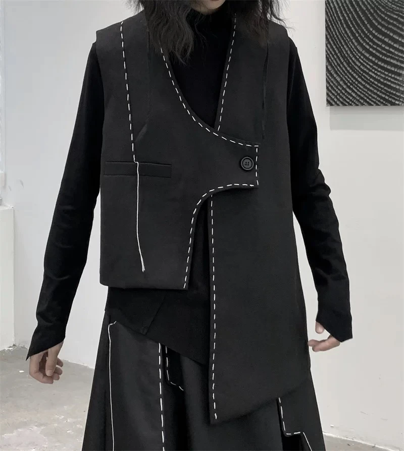 马甲女明线设计款春夏新款宽松女