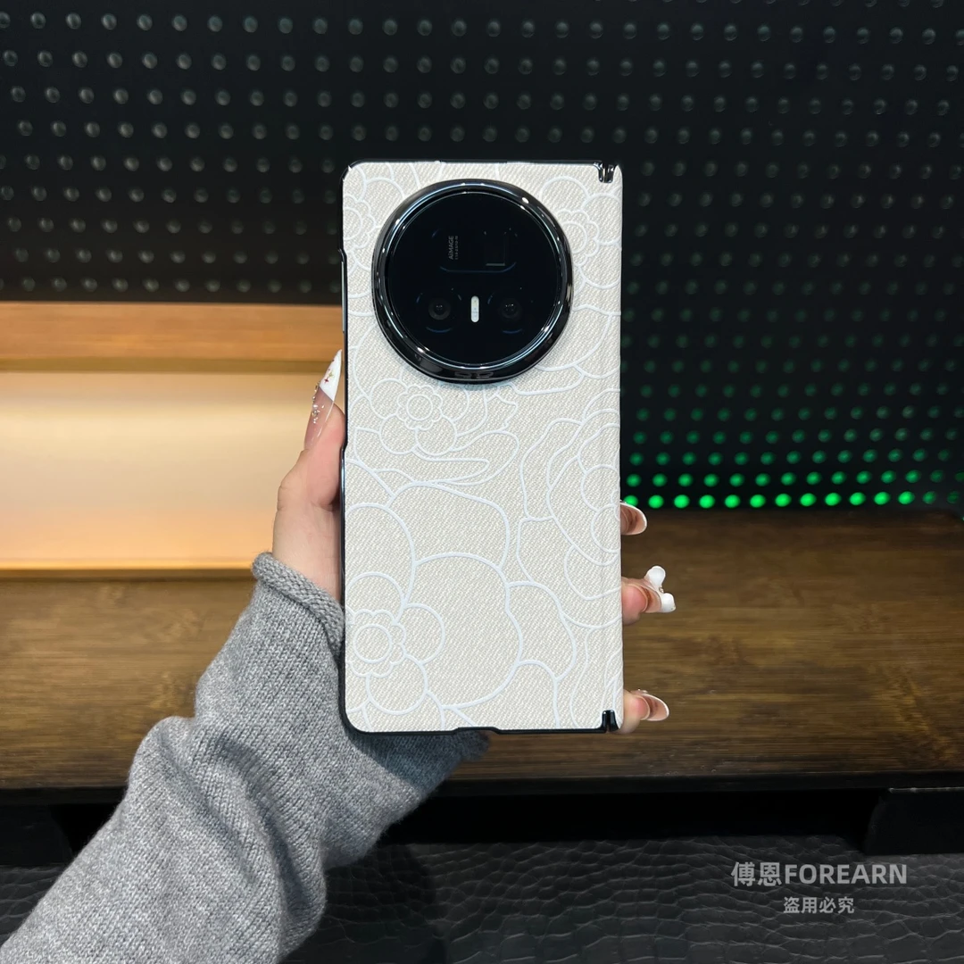 适用于荣耀MagicV5手机壳magic v5折叠屏保护套山茶花创意中轴款