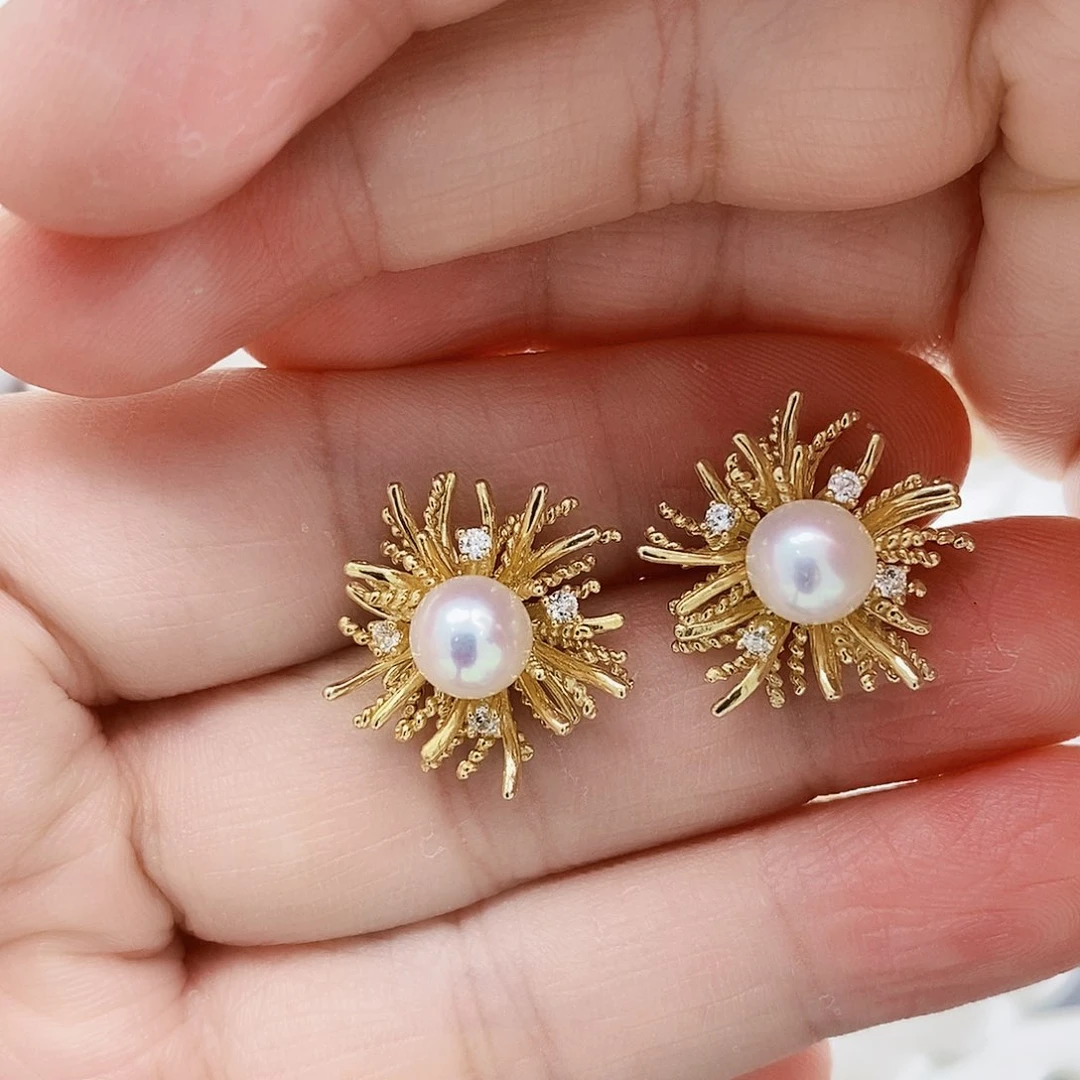 银S925镶嵌特价极光淡水耳饰淡水珍珠鸡***?