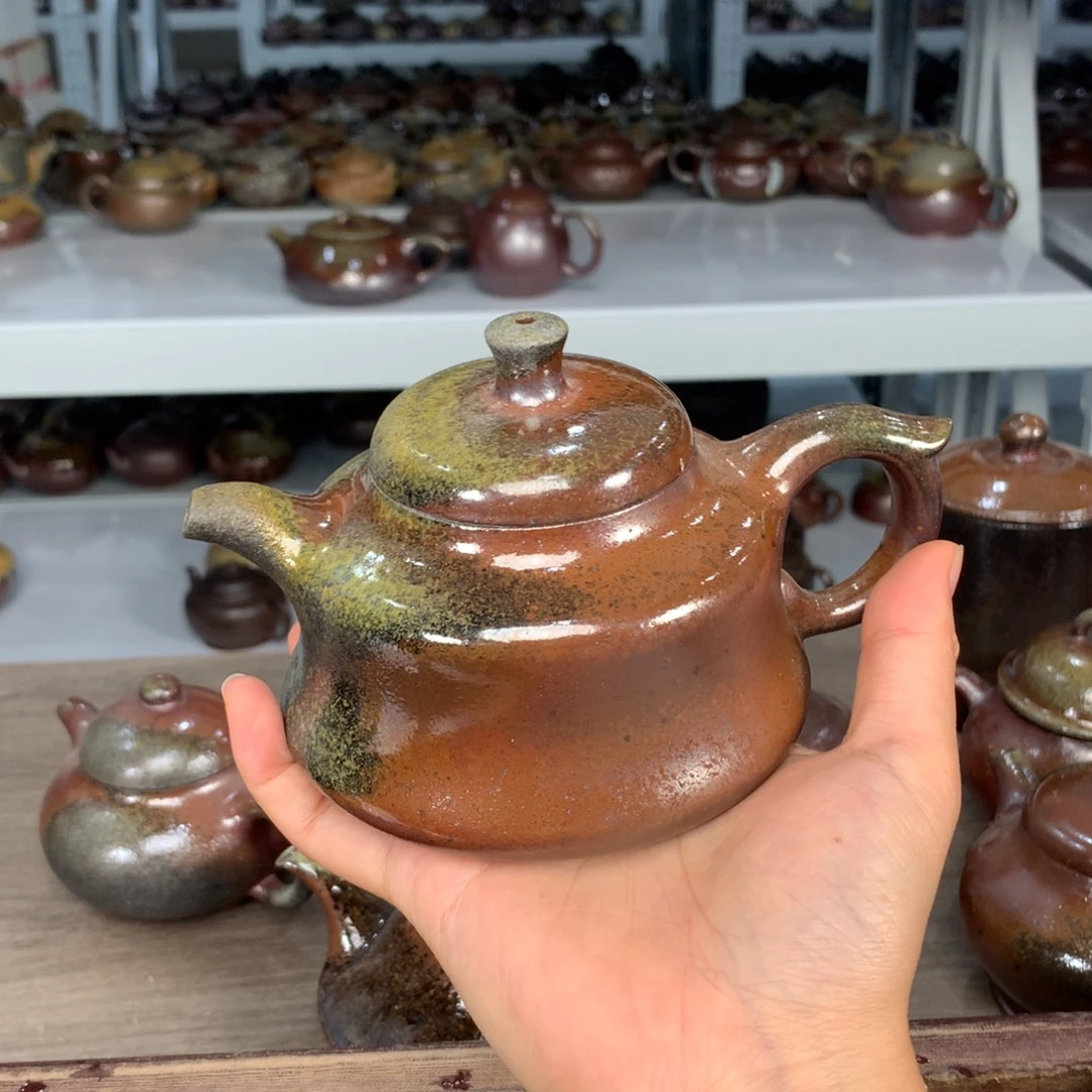 茶壶紫砂纯自然柴烧