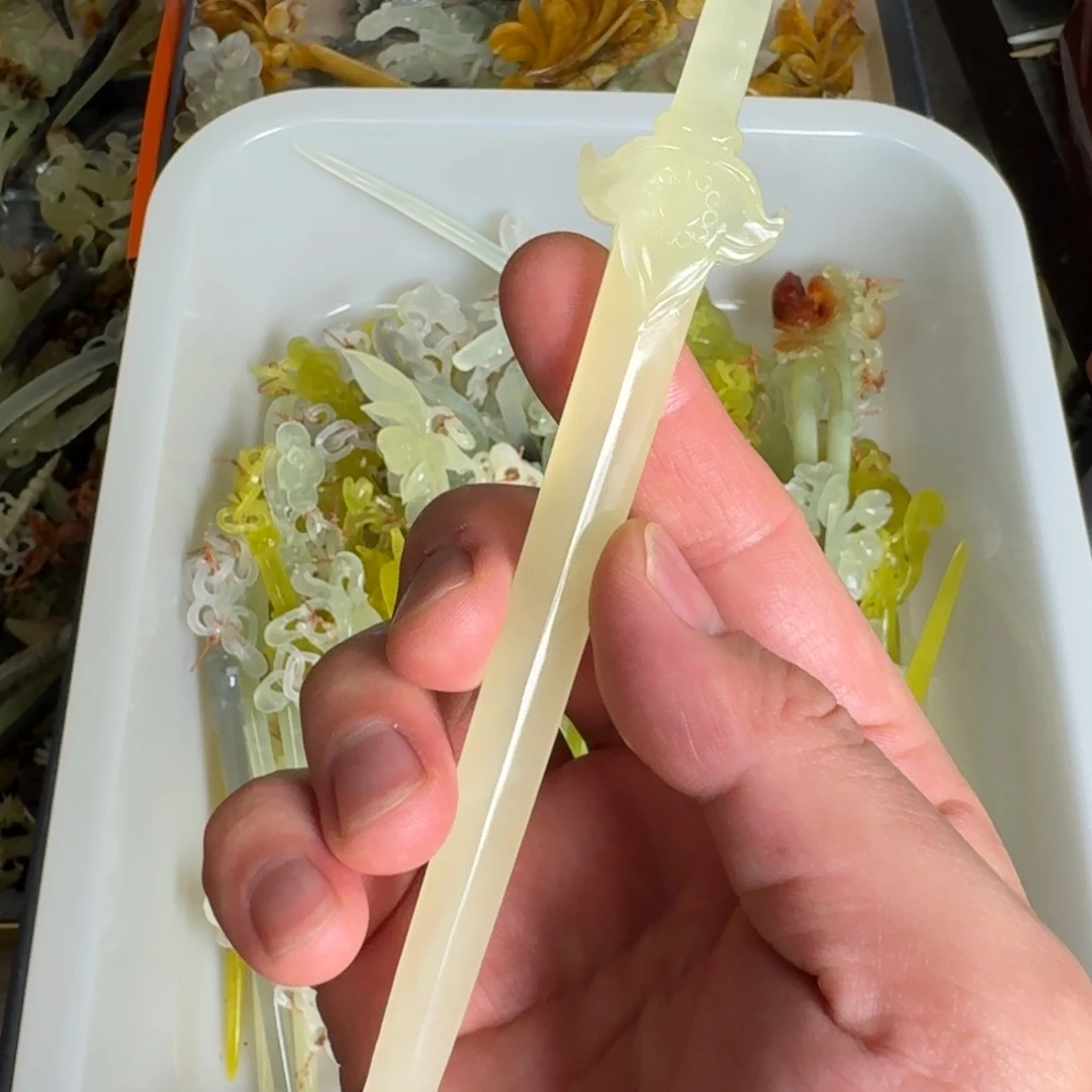 岫玉发饰未镶嵌岫玉发簪就是好看