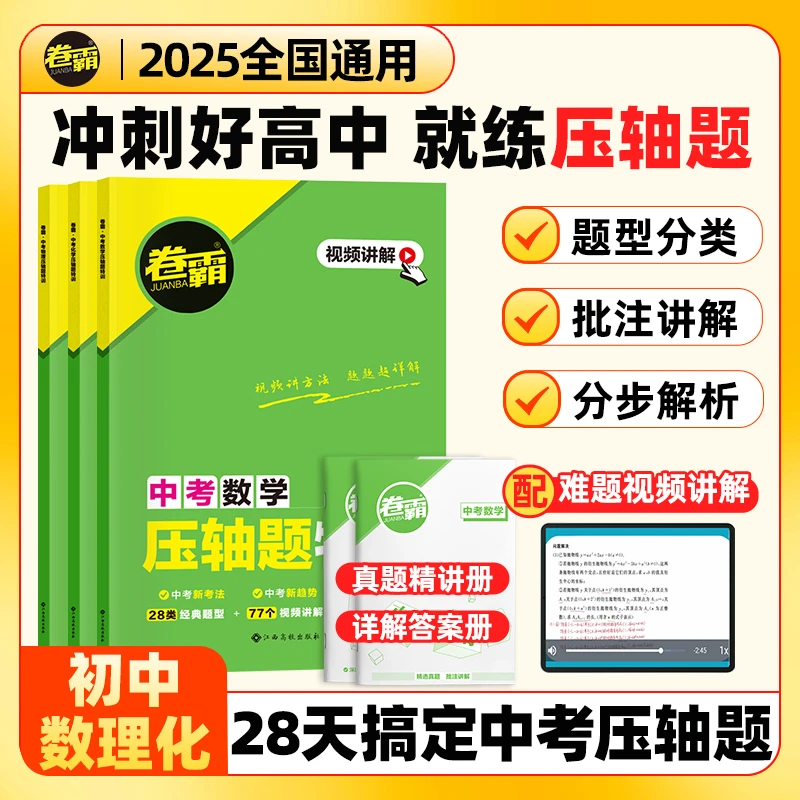 【正版】2025新版中考数学物理化学压轴题特训中考复习数学专项训练