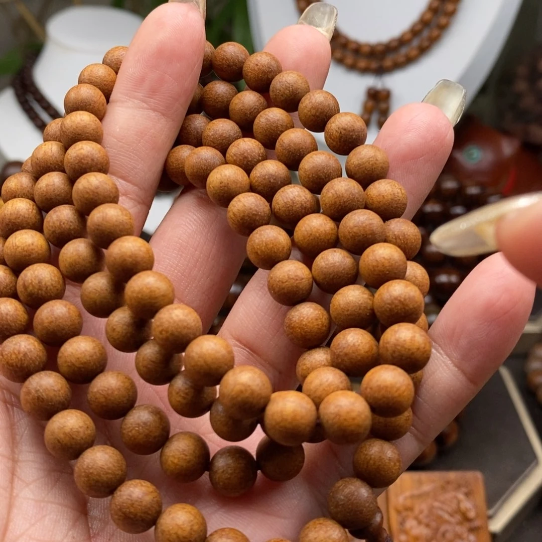 贡木手串/手链贡木0.8橘皮辣黄空龙鳞星空粗抛