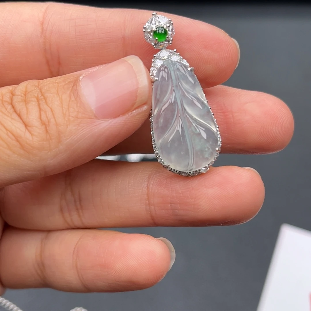 翡翠银S925镶嵌吊坠(不含链)