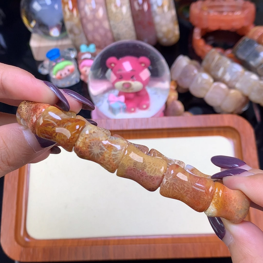 【闪购商品】颈饰未镶嵌硅化珊瑚（珊瑚玉）福利手牌200漏128（6号）