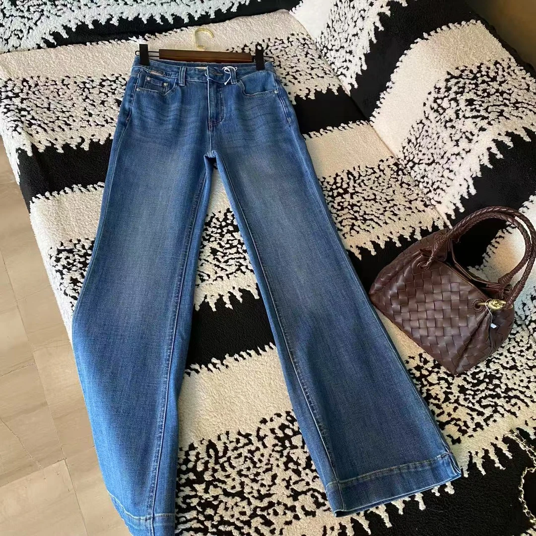 【K姐私家定制】2025新品宽松时尚喇叭牛仔裤-5196