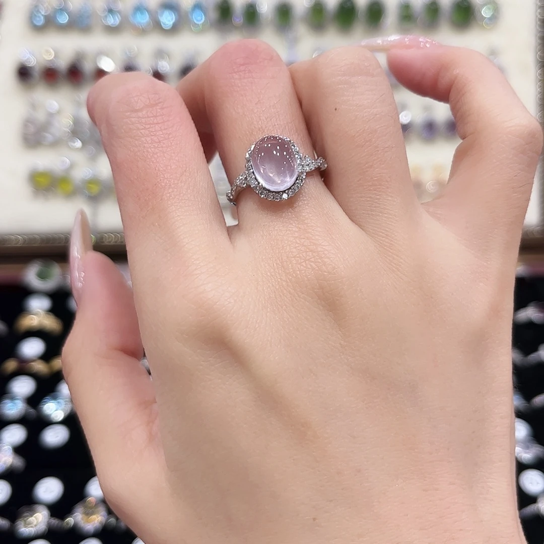 ****看银S925镶嵌戒指芙蓉石