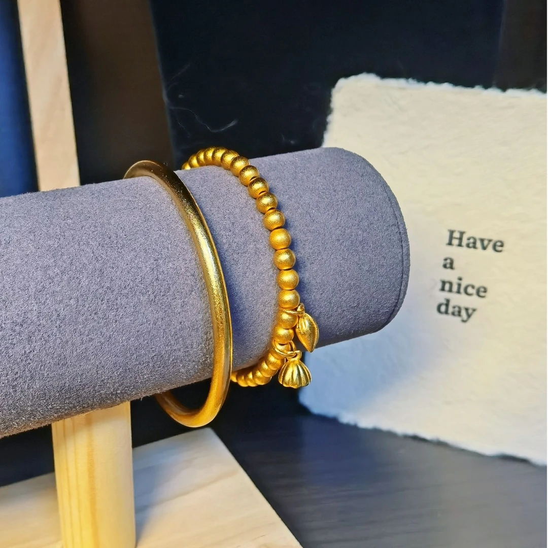 铜合金手镯 和和美美两世欢手镯手链铜合金古法简约百搭经典