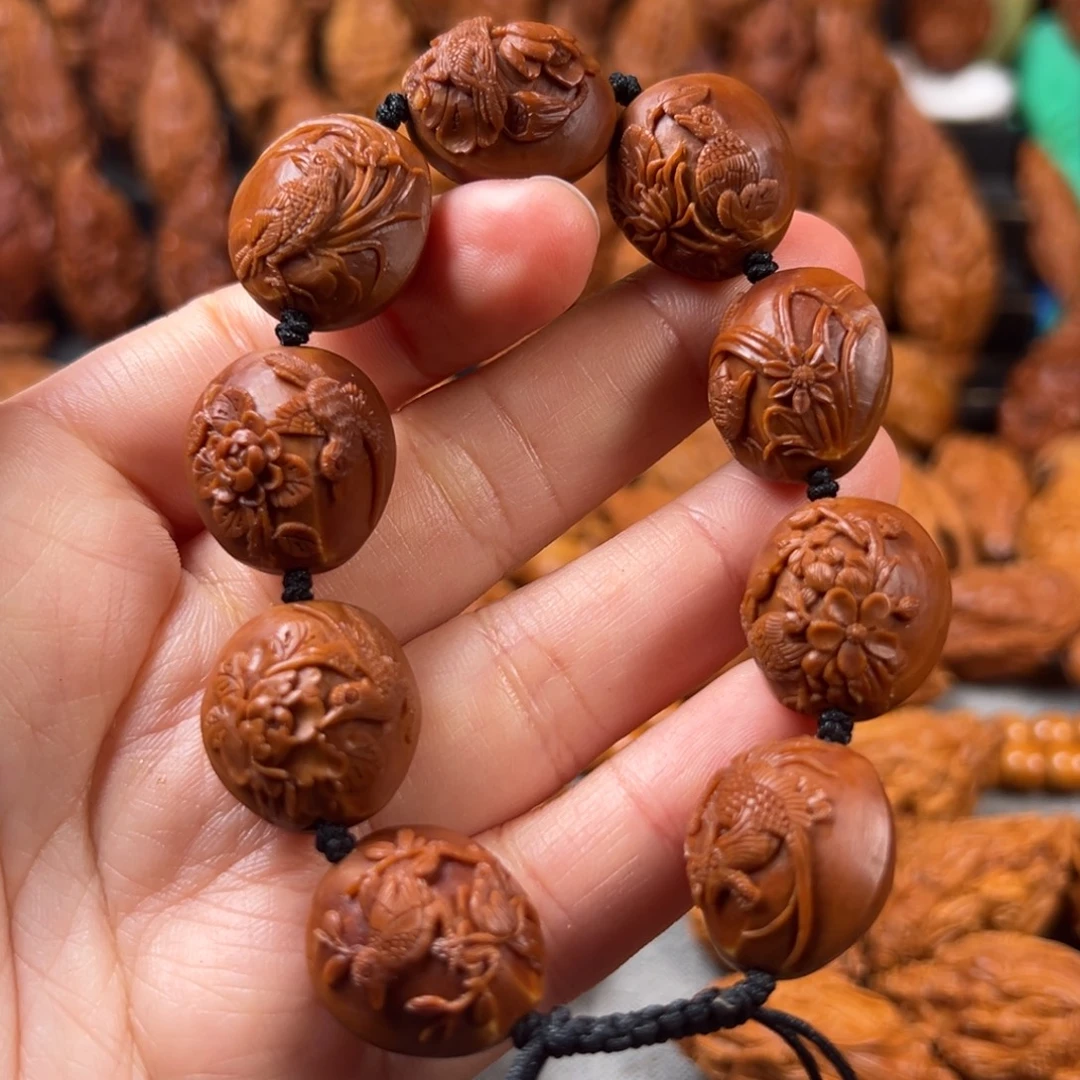 手串/手链橄榄核1.8铁核 苏工 鸟语花香手串