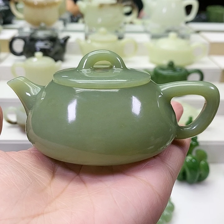 未镶嵌和田玉挂件茶壶100ml（微瑕）