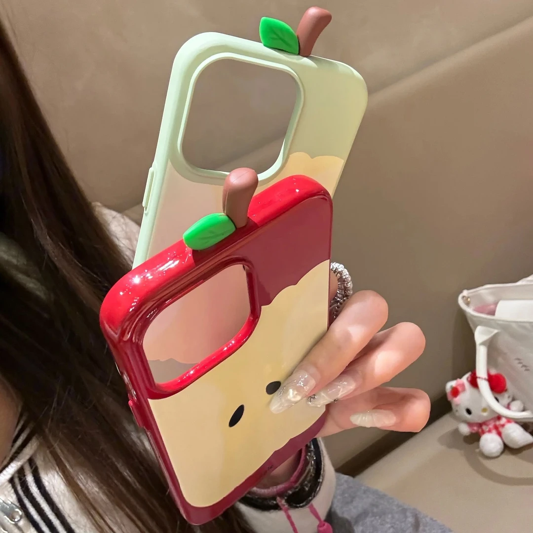 立体苹果枝干软胶壳适用于iPhone16promax手机壳15少女心14可爱13