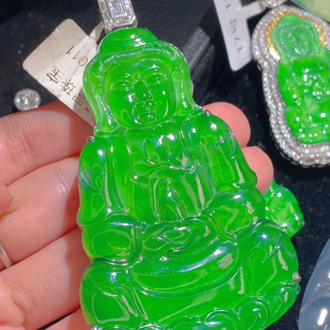 翡翠吊坠(不含链)银S925镶嵌