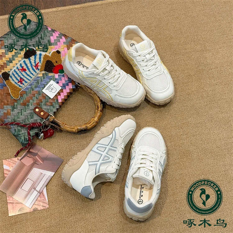 啄木鸟秋季新款德训鞋女2025爆款韩版拼色百搭软底轻便休闲鞋299