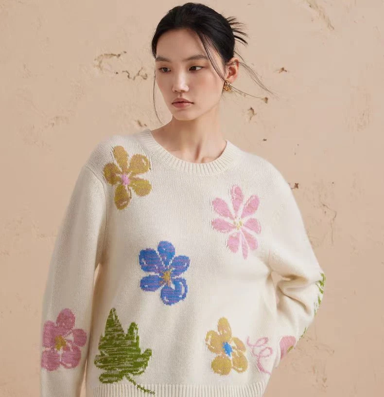 100%全羊毛时尚针织女士百搭潮流气质羊毛衫！86916