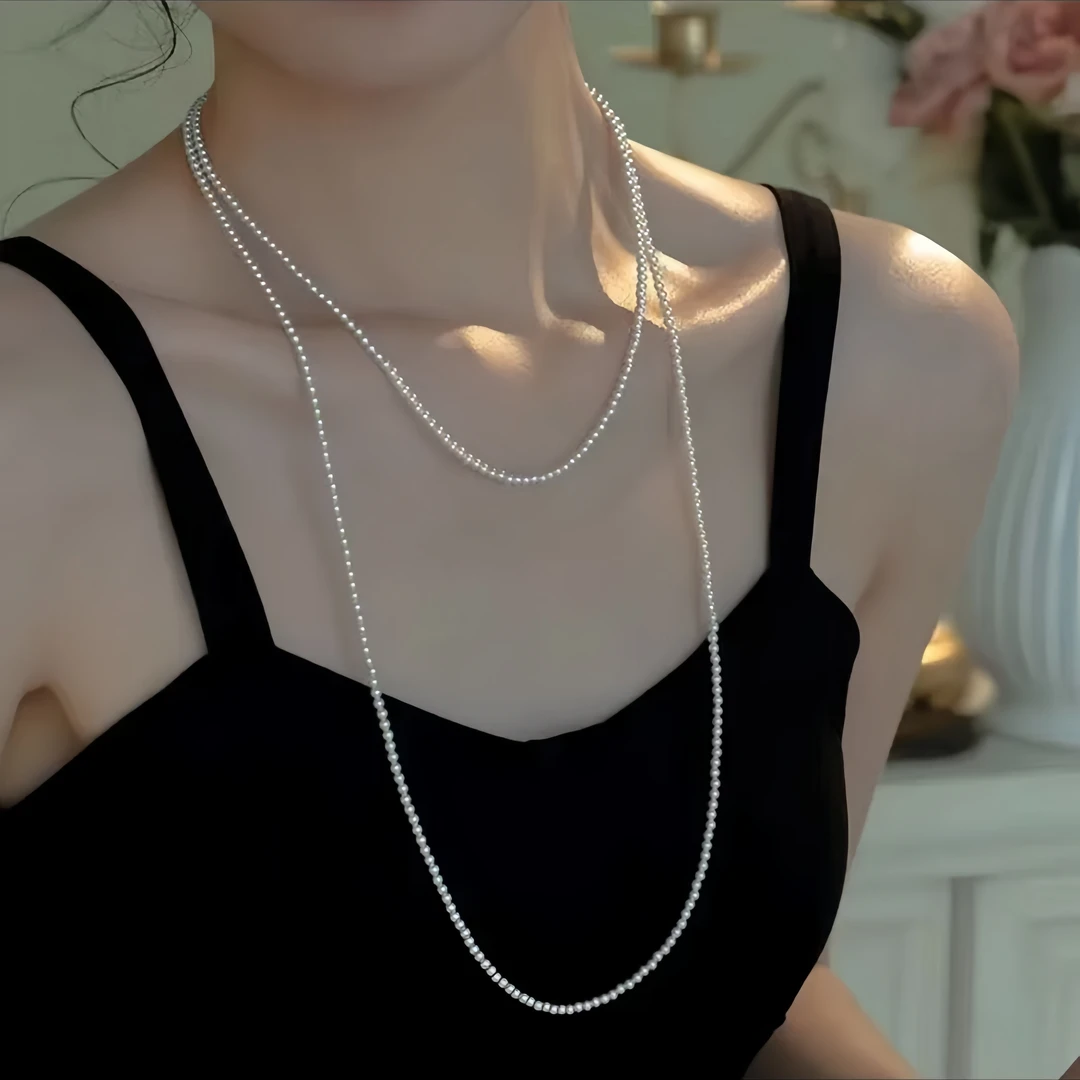 4mm小米珠毛衣链轻奢小众高级感