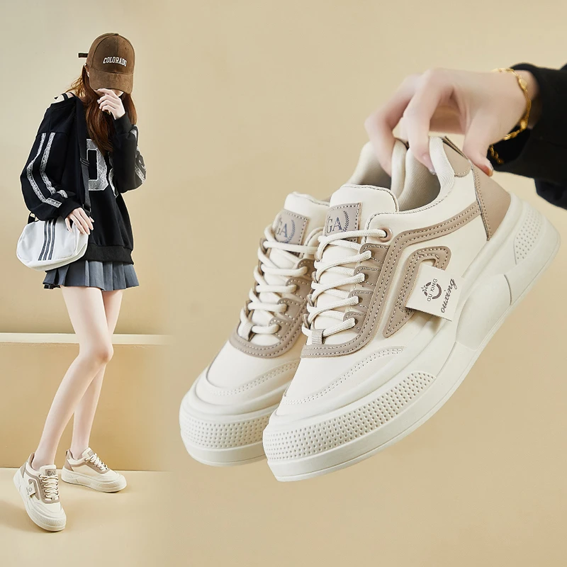 2025春季小白鞋新款韩版ins女学生厚底增高运动板鞋休闲街拍Q2006